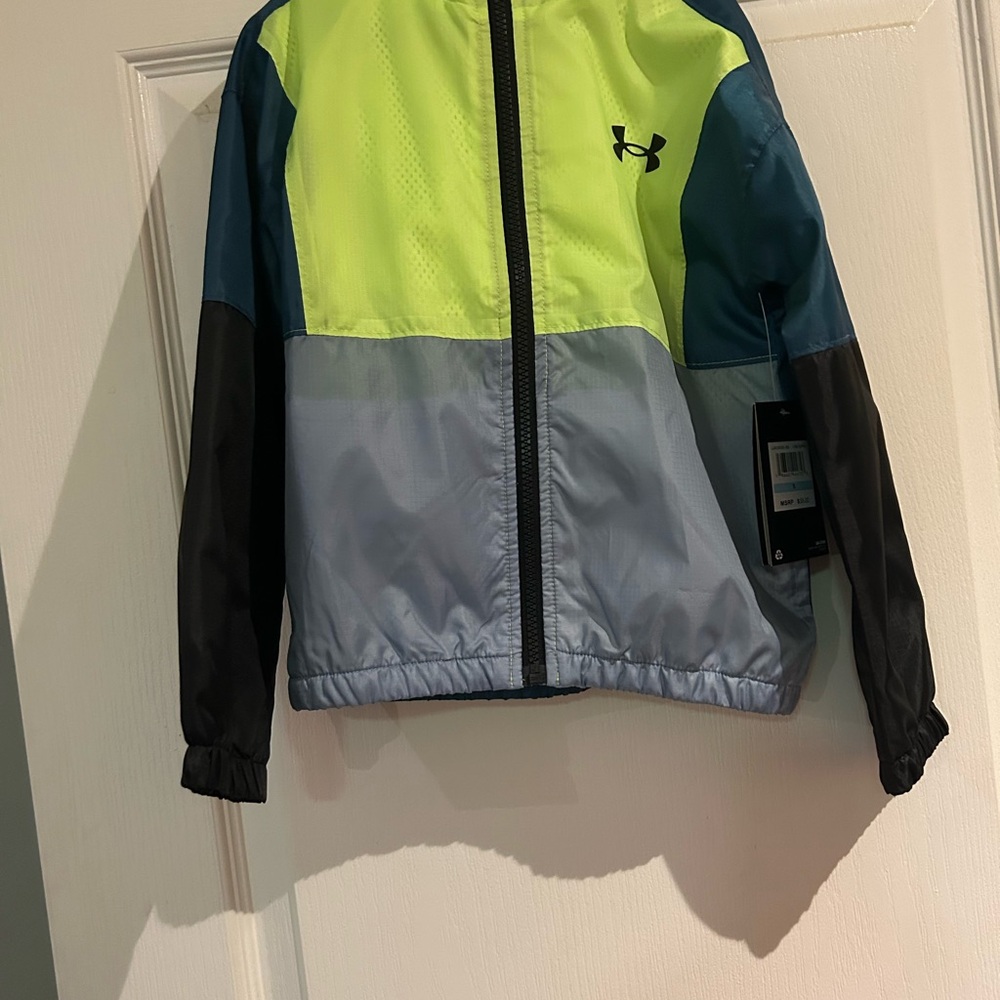 Under Armour Neon Yellow and Teal Jacket